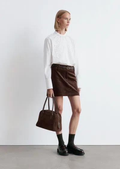 & Other Stories Cotton Embroidered Blouse In White