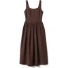 & Other Stories Cotton Fit & Flare Dress In Brown