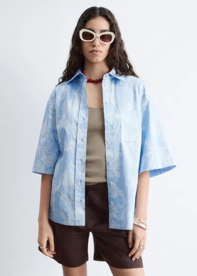 & Other Stories Cotton Short-sleeve Shirt In Blue