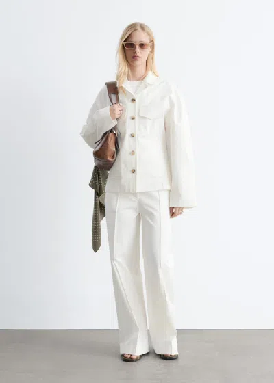 & Other Stories Cotton Twill Tailored Jacket In White