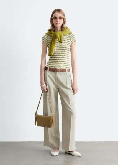 & Other Stories Cotton-linen Blend Trousers In Gray