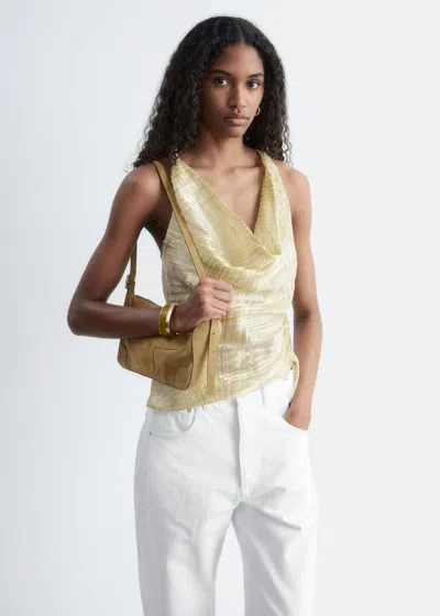 & Other Stories Cowl-neck Drawstring Top In Yellow