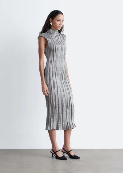 & Other Stories Crêpe Midi Dress In Gray