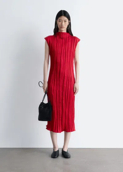 & Other Stories Crêpe Midi Dress In Red