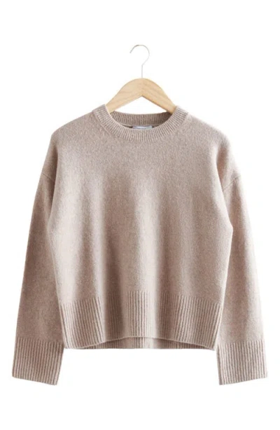 & Other Stories Crewneck Sweater In Brown Melange