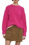 & Other Stories Relaxed Soft Wool Crewneck Sweater In Pink