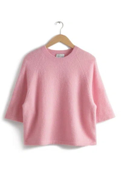 & Other Stories Crewneck Jumper In Pink Light