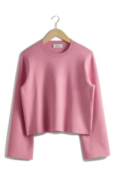 & Other Stories Crewneck Sweater In Pink Medium Dusty