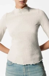 & Other Stories Crinkled Lettuce Edge Top In White Dusty Light