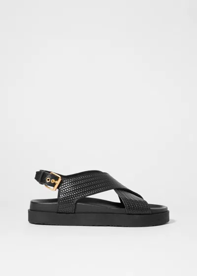 & Other Stories Criss-cross Leather Sandals In Black