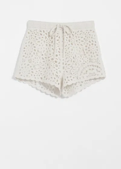 & Other Stories Crocheted Shorts In White