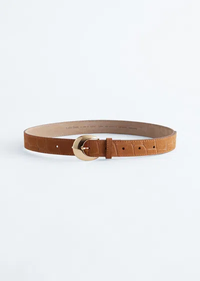 & Other Stories Croco Effect Belt In Brown