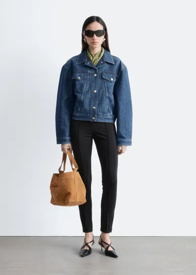 & Other Stories Cropped Denim Jacket In Blue
