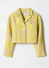 & Other Stories Cropped Jacquard Jacket In Yellow