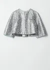 & Other Stories Cropped Metallic Jacquard Jacket In Silver