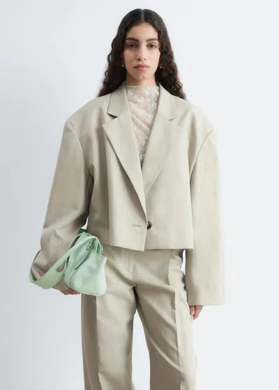 & Other Stories Cropped Oversized Blazer In Neutral