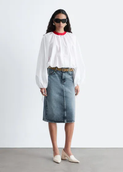 & Other Stories Denim Midi Skirt In Multi