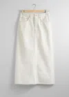 & Other Stories Denim Midi Skirt In White