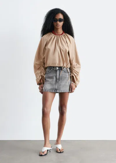 & Other Stories Denim Mini Skirt In Gray