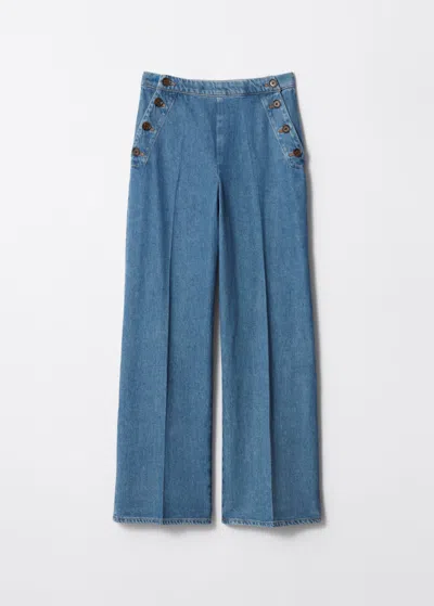 & Other Stories Denim Sailor Trousers In Blue