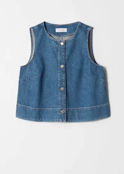 & Other Stories Denim Waistcoat In Blue