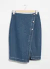 & Other Stories Denim Wrap Midi Skirt In Blue