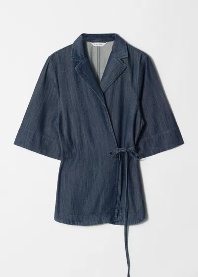 & Other Stories Denim Wrap Shirt In Blue