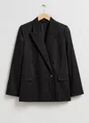 & Other Stories Double-breasted Blazer In Black