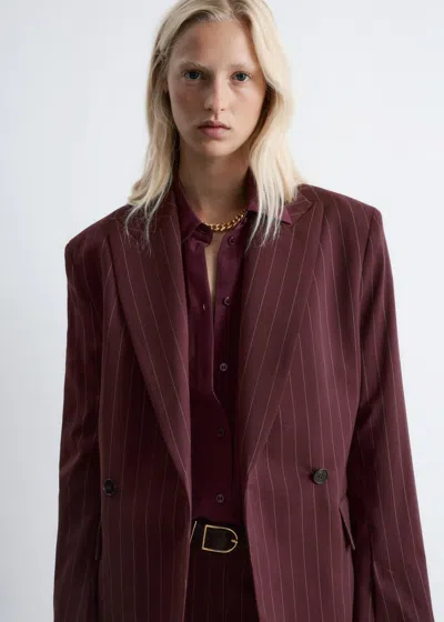 & Other Stories Double-breasted Wool Blazer In Burgundy