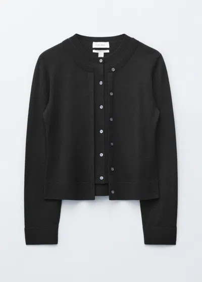 & Other Stories Double-layer Merino Wool Cardigan In Black