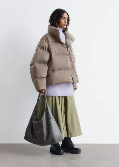 & Other Stories Down Puffer Jacket In Nude