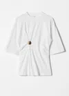 & Other Stories Draped Brooch T-shirt In White