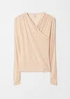 & Other Stories Draped Crossover Top In Beige
