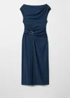 & Other Stories Draped Midi Dress In Blue
