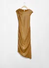 & Other Stories Draped Midi Dress In Yellow