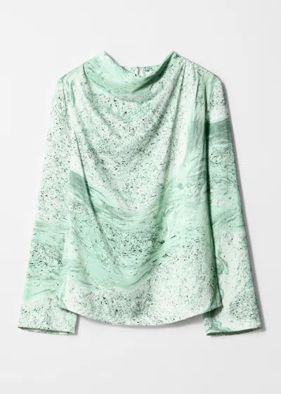 & Other Stories Draped Top In Green