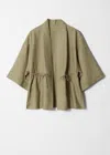 & Other Stories Drawstring Linen Blazer In Green
