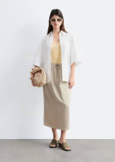 & Other Stories Drawstring Midi Skirt In Neutral
