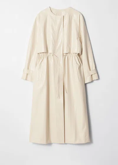 & Other Stories Drawstring Raincoat In Beige