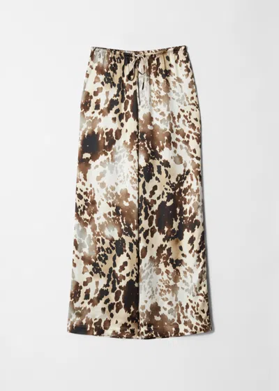 & Other Stories Drawstring Satin Trousers In Brown