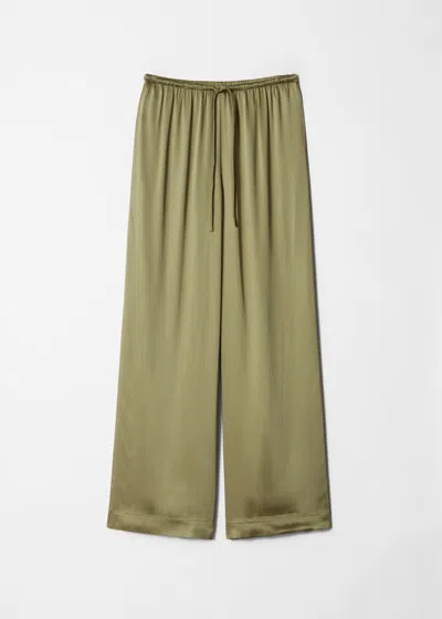& Other Stories Drawstring Satin Trousers In Yellow