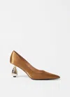 & Other Stories Droplet-heel Satin Pumps In Gold