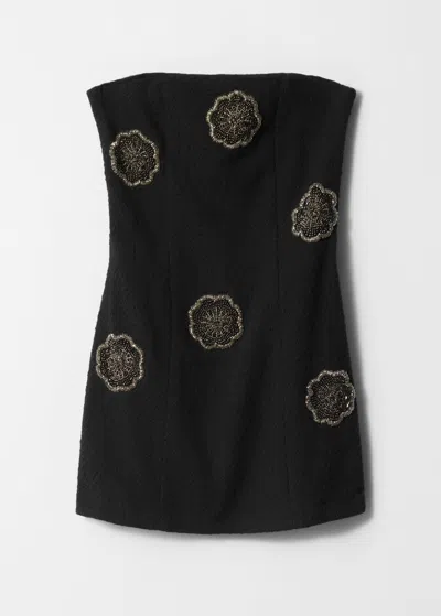 & Other Stories Embellished Bandeau Mini Dress In Black