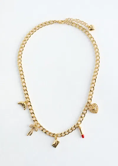 & Other Stories Embellished Chain Necklace In Metallic