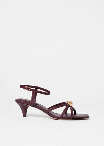& Other Stories Embellished Heeled Leather Sandals In Red