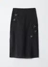 & Other Stories Embellished Sheer Midi Skirt In Black