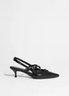 & Other Stories Embellished Slingback Pumps In Black