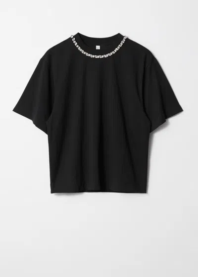 & Other Stories Embellished T-shirt In Black