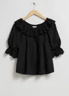 Shop & Other Stories Embroidered Blouse In Black