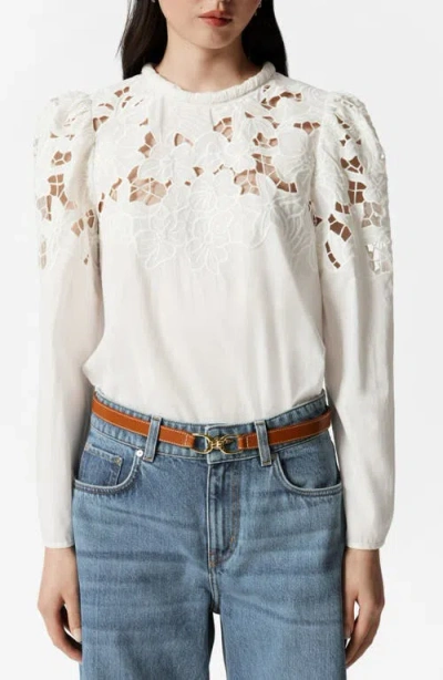 & OTHER STORIES & OTHER STORIES EMBROIDERED CUTWORK DETAIL COTTON TOP